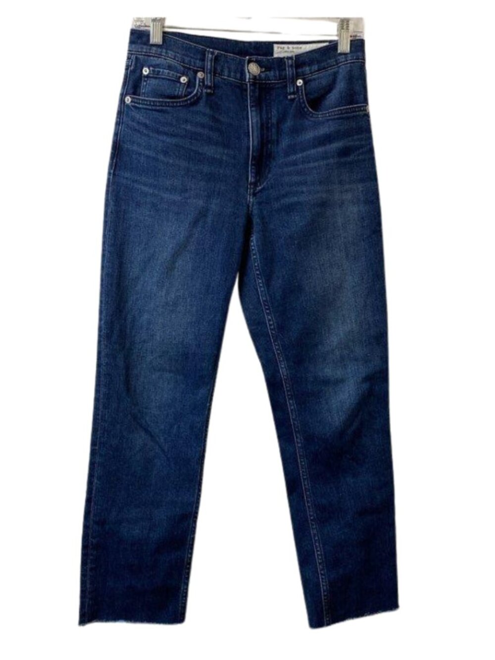Rag & Bone Wren High Rise Slim Straight Crop Jeans Ella Blue Wash Size 26 - Picture 3 of 6